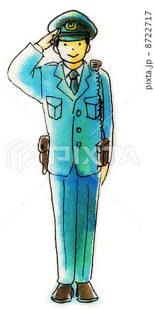 警官「敬礼！」（白バック） 8722717