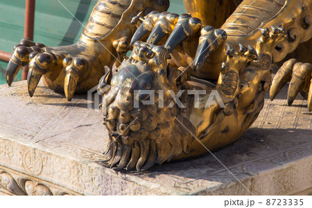A bronze Chinese dragon statue in the Forbidden City. Beijing, China A bronze Chinese dragon statue in the Forbidden City. Beijing, China 8723335