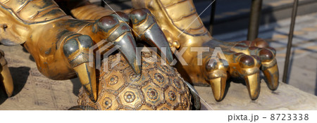 A bronze Chinese dragon statue in the Forbidden City. Beijing, China A bronze Chinese dragon statue in the Forbidden City. Beijing, China 8723338