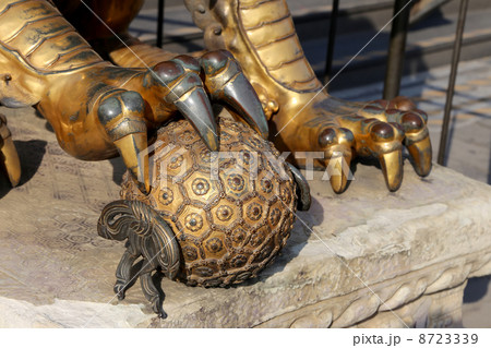 A bronze Chinese dragon statue in the Forbidden City. Beijing, China A bronze Chinese dragon statue in the Forbidden City. Beijing, China 8723339
