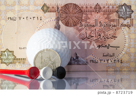 Egyptian money and golf equipments 8723719