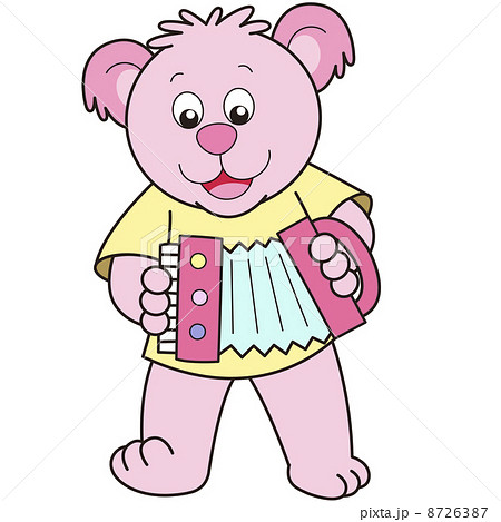 Cartoon Bear Playing an Accordion 8726387