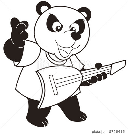 Cartoon Panda Playing an Electric Guitar Cartoon Panda Playing an Electric Guitar 8726416