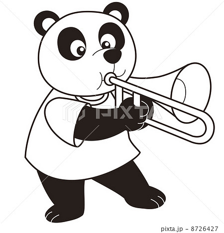 Cartoon Panda Playing a Trombone Cartoon Panda Playing a Trombone 8726427