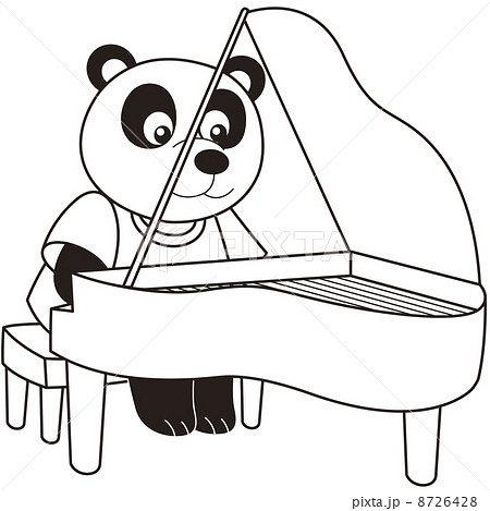 Cartoon Panda Playing a Pinao 8726428