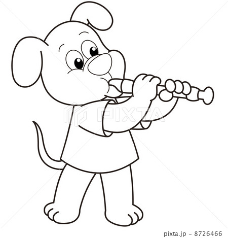Cartoon Dog Playing an Oboe Cartoon Dog Playing an Oboe 8726466