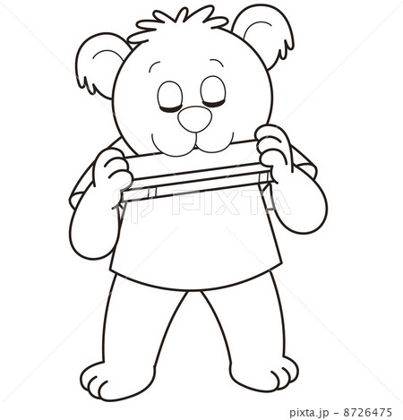 Cartoon Bear Playing a Harmonica 8726475
