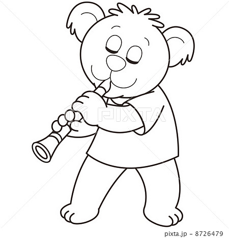 Cartoon Bear Playing a Clarinet - Stock Illustration [8726479] - PIXTA