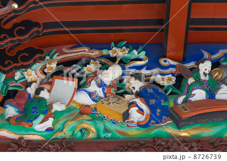 聖天山歓喜院長楽寺 歓喜院聖天堂　琴棋書画の彫刻（埼玉県熊谷市妻沼） 8726739