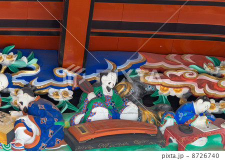 聖天山歓喜院長楽寺 聖天堂　琴棋書画の彫刻（埼玉県熊谷市妻沼） 8726740