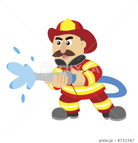 an illustration of cartoon fireman ,vector - Stock Illustration [8731567] -  PIXTA