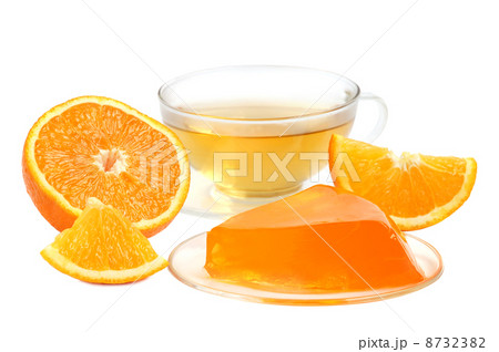 Orange jelly and tea 8732382