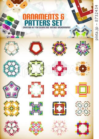 Abstract geometric vintage shapes for backgrounds 8732434