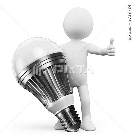 3D white people. Led lamp 8733784