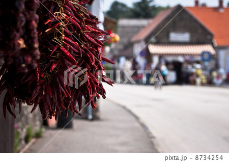 Street red peppers selling Street red peppers selling 8734254