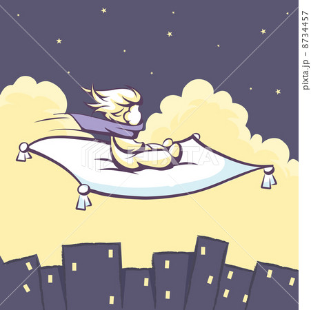 baby on a magic carpet 8734457