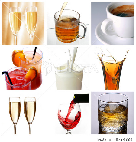 Collage of drink related pictures Collage of drink related pictures 8734834