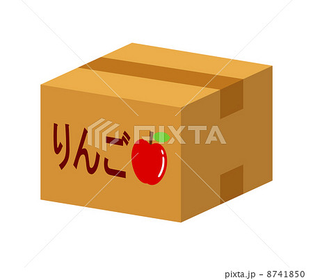 りんごの箱のイラスト素材