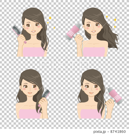 Hair dryer Hair brush [Anime style, series] - Stock Illustration [8741860]  - PIXTA