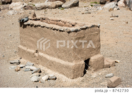 Traditional buddhist tomb at Himalaya high mountains. India, Lad 8742730