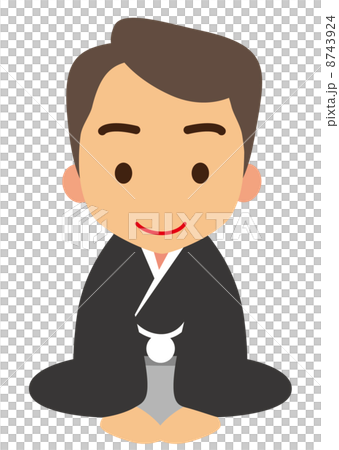 新年の挨拶　晴れ着の男性 8743924