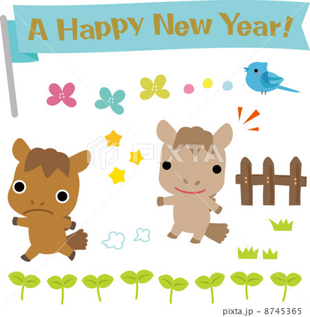 かわいい馬の新年用素材 かわいい馬の新年用素材 8745365