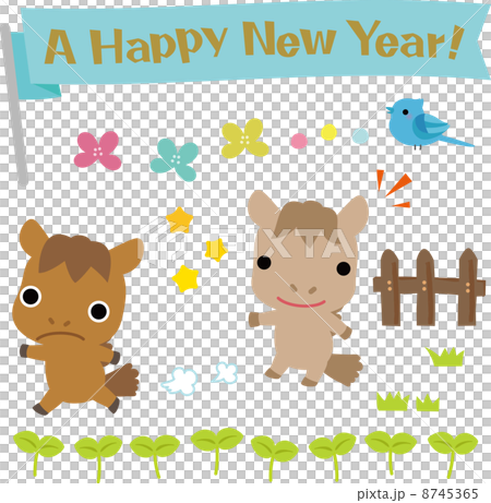 かわいい馬の新年用素材 かわいい馬の新年用素材 8745365