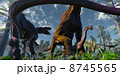 ブラキオサウルスの親子とアロサウルス 8745565