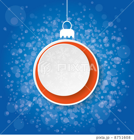 Christmas Bauble Snowflake Paper Label Blue Background 8751608