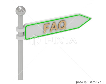3d rendering of sign with gold "FAQ" 8751746