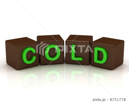 COLD inscription bright green letters 8751778