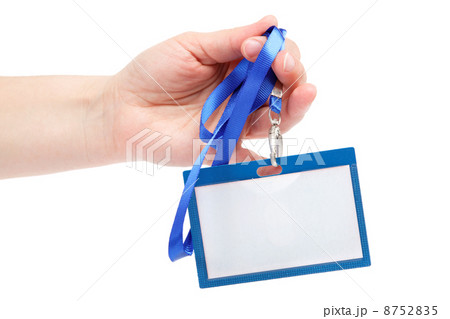 Card blank in a hand isolated on white isolated on white backgro 8752835