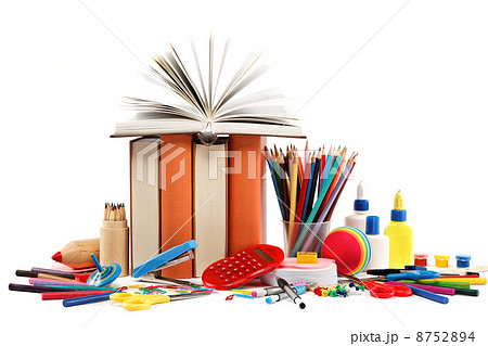 School and office supplies on white background. Back to school. School and office supplies on white background. Back to school. 8752894