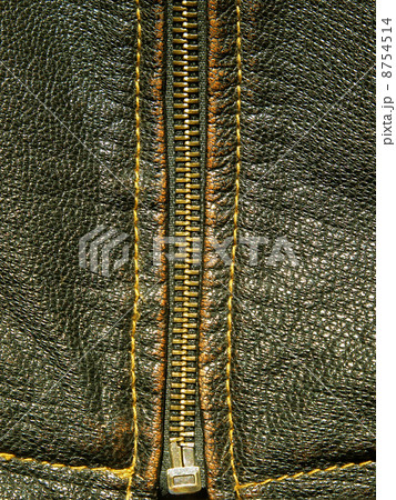 Zipper on a black leather. Zipper on a black leather. 8754514