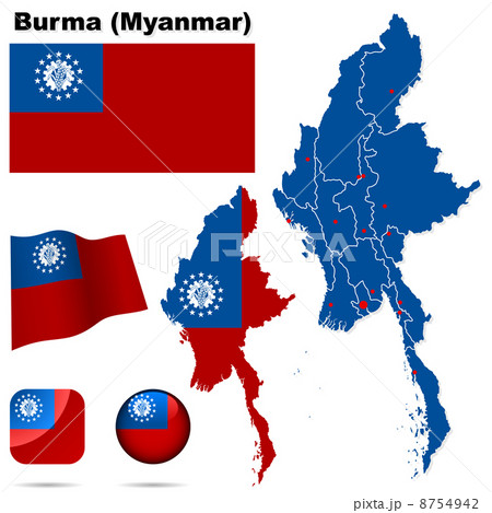 Burma (Myanmar) vector set. 8754942