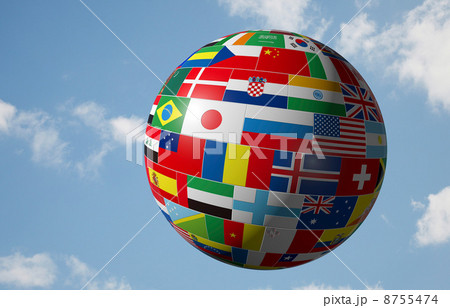 国旗の地球のイラスト素材