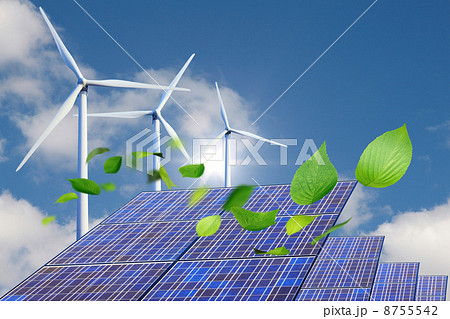 舞い散る葉っぱと太陽光発電 舞い散る葉っぱと太陽光発電 8755542