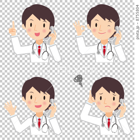 電話をしている医者のイラスト素材