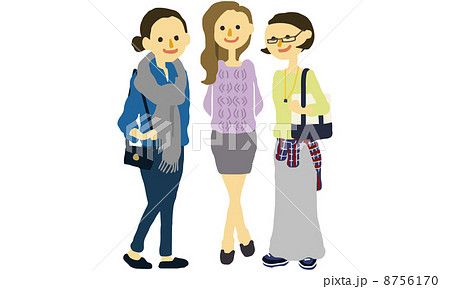 ３人の女性のイラスト素材