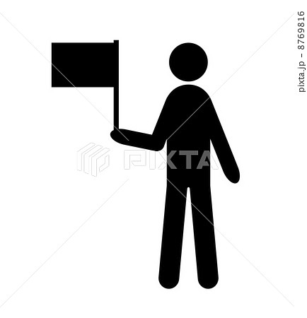 旗をあげる人 8769816