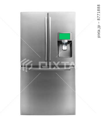 Modern refrigerator isolated on a white background 8771888