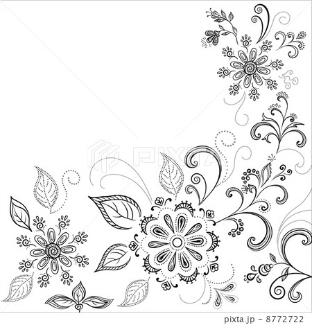Flower background, contours 8772722