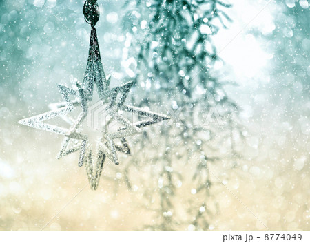 shiny silver star. christmas decoration 8774049