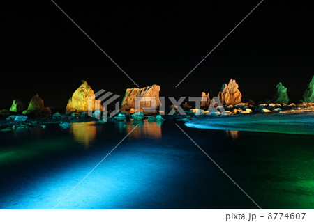 橋杭岩ライトアップ 8774607