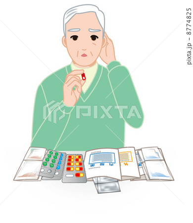 薬の種類がわからなくなったおじいさん 薬の種類がわからなくなったおじいさん 8774825