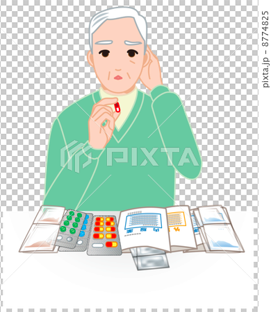 薬の種類がわからなくなったおじいさん 薬の種類がわからなくなったおじいさん 8774825