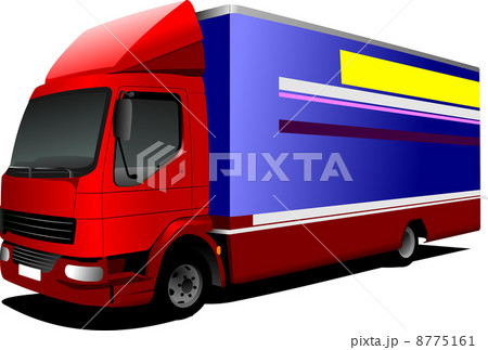 Vector illustration of delivery red-blue truck Vector illustration of delivery red-blue truck 8775161