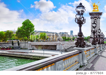 Pont Alexandre III bridge (1896) spanning the river Seine. Decor Pont Alexandre III bridge (1896) spanning the river Seine. Decor 8777604