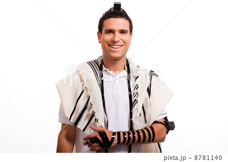 Portrait of happy jewish man smiling Portrait of happy jewish man smiling 8781140