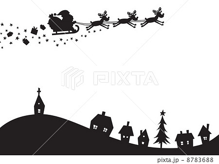 クリスマス 風景シルエットのイラスト素材 8783688 Pixta